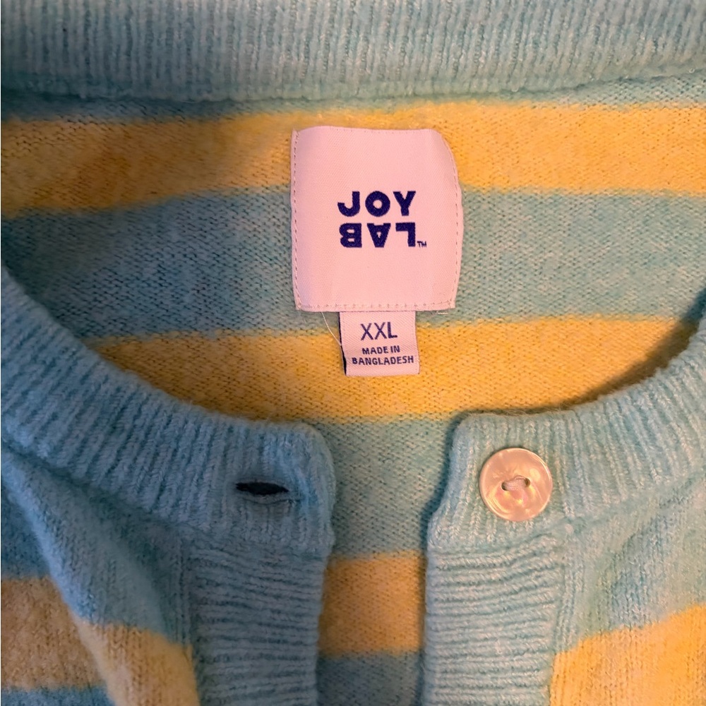 JoyLab Striped Button-Front Cardigan - Picture 2 of 3
